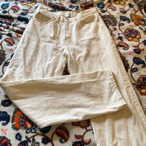 BDG cowboy jeans, size 28, worn once, whiteish cream color
